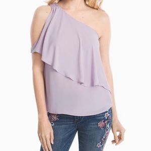 Lavender One Shoulder Blouse
